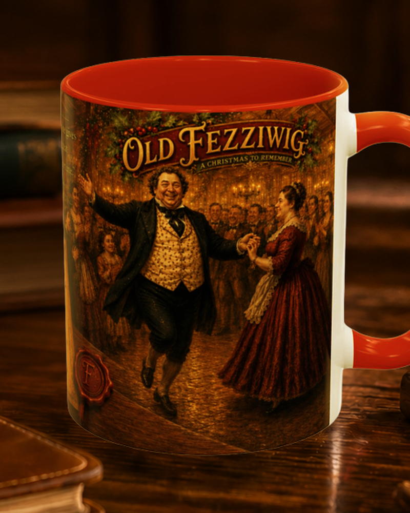 Old Fezziwig literary companion mug