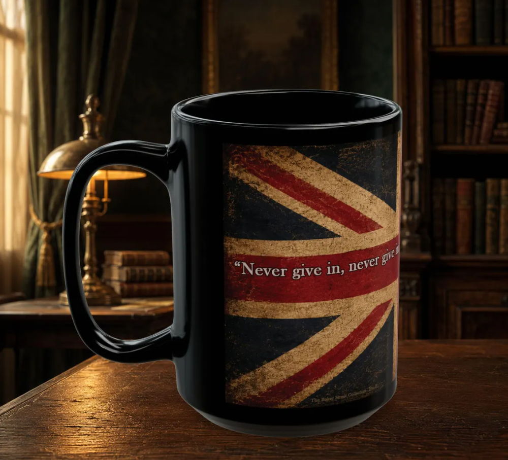 Winston Churchill mug, left view