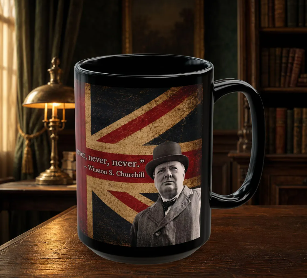 Winston Churchill mug, right view